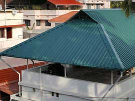 Best, low-cost, cost effective Aluminium, Galvalume, Polycarbonate, garden, glass roofing contractors in Trivandrum, Kerala
